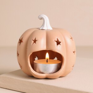 Ceramic Pumpkin Starry Tealight Holder