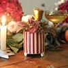 Red Candycane Stripe Mini Planter with a Festive Background