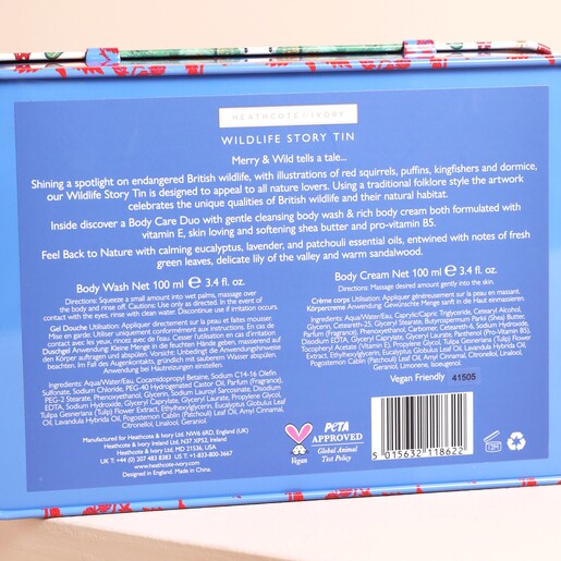 Ingredients for the Wildlife Story Tin Gift Set