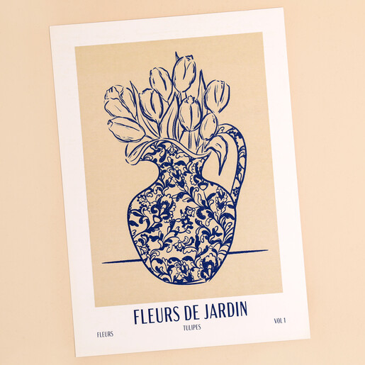 Jenna Crush Fleurs De Jardin Illustration Unframed A4 Print