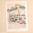 Jenna Crush Norwich Market Unframed A3 Art Print On Beige Background