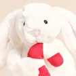 Close Up of Jellycat Bashful Bunny with Candy Cane Soft Toy on white background