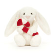 Jellycat Bashful Bunny with Candy Cane Soft Toy on white background