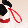 Close Up Of Red Hanging Loop fr Jellycat Bashful Puppy Decoration Soft Toy