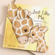 Jellycat Just Like Me A Bashful Giraffe Story Book on a Beige Background