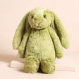 Jellycat Medium Bashful Moss Bunny Soft Toy on beige background