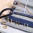 Earring holders in Navy Celestial Velvet Jewellery Roll 