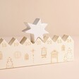 Close Up of Wooden Village Christmas Countdown