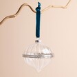 Hanging Ribbed Glass Secret Opening Bauble 