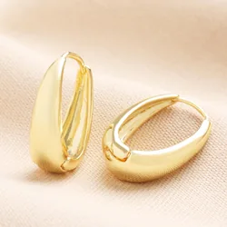 Tapered Oval Hoop Earrings in Gold