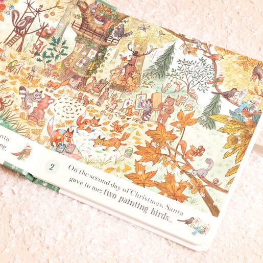 Brown Bear Wood The Twelve Days of Christmas Book inside illustration and text