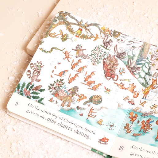 Brown Bear Wood The Twelve Days of Christmas Book inside illustration and text