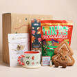 Build Your Own Christmas Hamper for Kids open with gifts inside