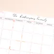 Close Up of Personalised Floral Monthly Wipeable Acrylic Wall Planner