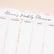 Close Up of Personalised Floral Weekly Wipeable Acrylic Wall Planner