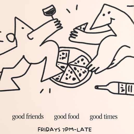 Close up Lune Club Dinner & Friends Social Club Unframed A3 Print