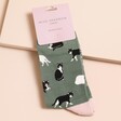 Black & White Cats Socks in Green