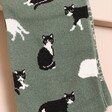 Black & White Cats Socks in Green