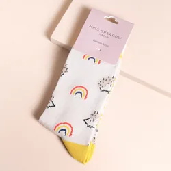 Miss Sparrow Hedgehogs and Rainbows Socks