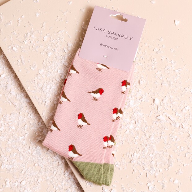 Miss Sparrow Dusky Pink Little Robin Socks Miss Sparrow Dusky Pink Little Robin Socks