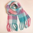 Ombre Check Winter Scarf on a Beige Background