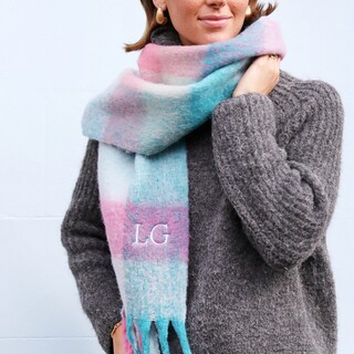 Personalised Ombre Check Winter Scarf