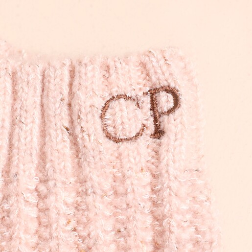 Close Up Close Up of Personalised Embroidered Knitted Hand Warmers