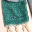 Close Up of Personalised Turquiose Two Tone Winter Scarf