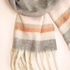 Close Up of Terracotta Stripe Winter Scarf