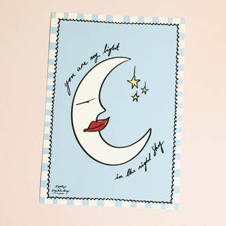 Nephthys Illustrated You Are My Light In The Night Sky A4 Print