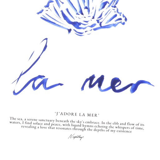 J'Adore La Mer Print Brushstroke A3 Print