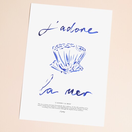J'Adore La Mer Print Brushstroke A3 Print
