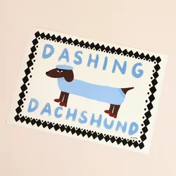 Nephthys Illustrated Dashing Dachshund A4 Print