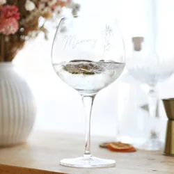Personalised Name and Birthflower Gin Glass