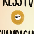 Press For Champagne A3 Unframed Print close up of button and text detail