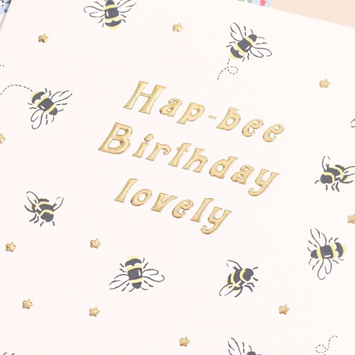 Close Up of Hap-bee Birthday Card