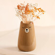 Sass & Belle Bear Vase with Posy Against Beige Backgrounf