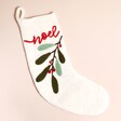 Noel Mistletoe Stocking in Cream