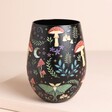 More Woodland Imagery on Outside of Dark Forest Print Stemless Wine Glass