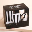 Packaging for Black and White Striped Bat Wing Teacup