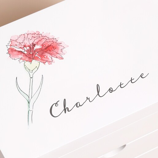 Close Up Close Up of White Jewellery Box with Drawers