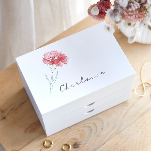 White Jewellery Box with Drawers White Jewellery Box with Drawers