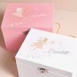 Personalised Name Ballerina Fairy Musical Jewellery Box in Pink or White