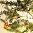 Set of 4 Boxed Mini Baubles hanging in Christmas Tree 