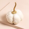 Cream Velvet Pumpkin Ornament