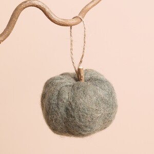 Mini Green Felt Pumpkin Hanging Decoration