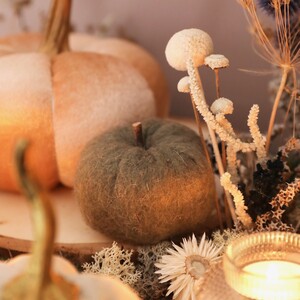 Mini Green Felt Pumpkin Ornament