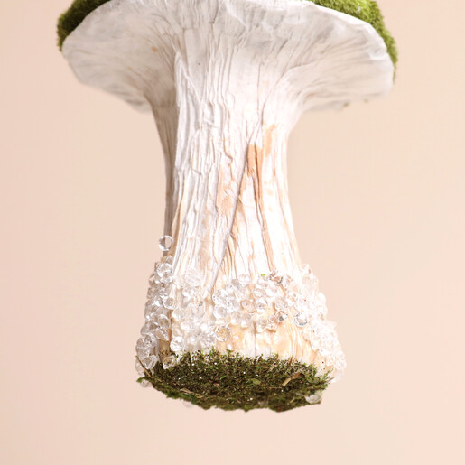 Close Up of Green Mushroom Hanging Decoration Close Up of Green Mushroom Hanging Decoration