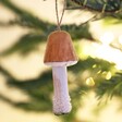 Neutral Mushroom Hanging Decoration hanging on the tree 