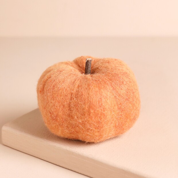 Orange Felt Pumpkin Ornament Orange Felt Pumpkin Ornament